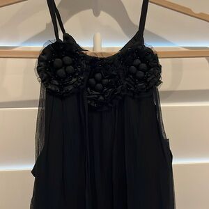 NWT BCBGmaxazria black silk woven dress vintage mini dress size smalll